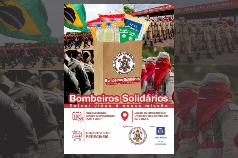 Campanha Bombeiros Solidrios arrecada alimentos no-perecveis para instituies beneficentes