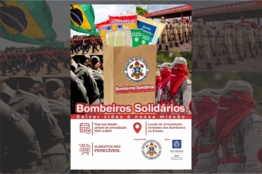 Campanha Bombeiros Solidrios arrecada alimentos no-perecveis para instituies beneficentes