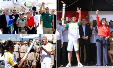 A Chama Olmpica aterrissou no Estado e teve como porta de entrada a cidade de Vrzea Grande 