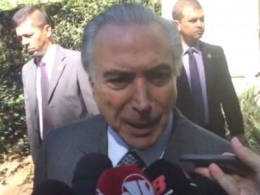 O vice-presidente, Michel Temer, fez sua primeira declarao aps a aprovao na Cmara dos Deputados 