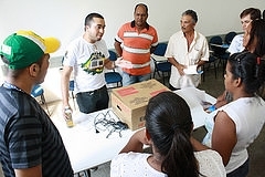 Treinamento Mesrio Voluntrio realizado no auditrio da Univag