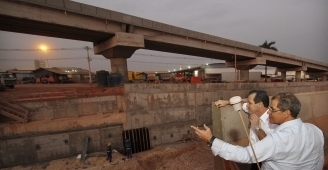 O Complexo Virio do Tijucal ter a parte superior liberada aps receber a sinalizao horizontal sobre o viaduto.