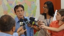 Gerente de Operao do Sistema da Cemat, Teomar Magri, durante coletiva