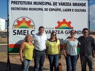 Secretrio de Esportes, Lazer e Cultura de Vrzea Grande, Cidomar Arruda, durante lanamento de obra no municpio