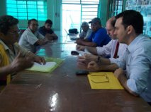 Candidato a prefeito Lúdio Cabral, vice Francisco Faiad, e Joaquim Santana repres. dos Trab. da Construção Civil