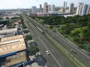 Perspectiva do VLT na Av. Fernando Correa da Costa.