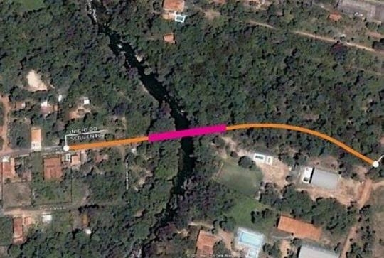 A ponte ligar o entroncamento da Rua Eucaliptos com a Av. Arquimedes Pereira Leite, no Bairro Jardim das Palmeiras