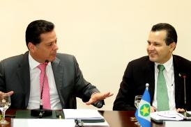 Governador Silval Barbosa com o governador de Goinia, Marconi Perillo, durante III Encontro de Governadores.