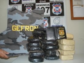Droga apreendida na fronteira
