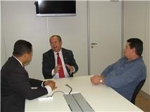 Deputado Federal Valtenir Pereira, ver. Gerson Luis Francio, ambos PSB, ao centro o Joo Luiz dos Santos