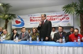 Abertura da 4 Semana de Ressocializao no Hotel Mato Grosso, com o secretrio Diogenes Curado