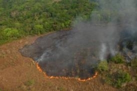 Brigadistas combatendo incndio no Parque da Chapada dos Guimares (MT)