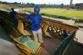 Obras para a construo do novo estdio Verdo