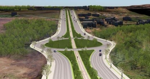 3D mostra como vai ficar MT-010 depois de pronta, com ciclovia no canteiro central e pista dupla