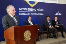 Presidente Michel Temer durante cerimnia de lanamento do novo ensino mdio