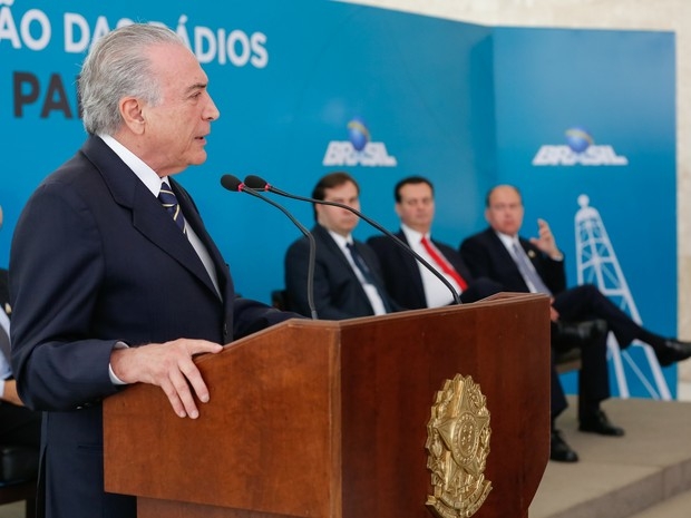 Presidente Michel Temer discursa durante Cerimnia de Migrao das Rdios AM para FM.