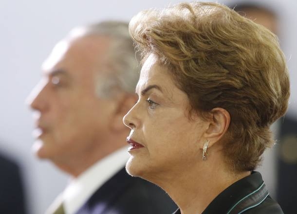 A ex-presidente Dilma Rousseff e o ento seu vice, Michel Temer