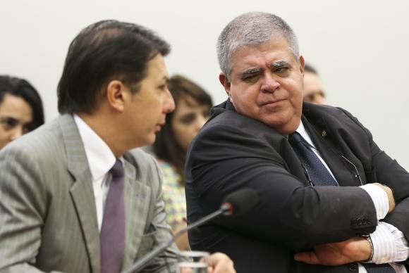 O relator, deputado Arthur Maia e o presidente da comisso especial da reforma da Previdncia Social, deputado Carlos Marun