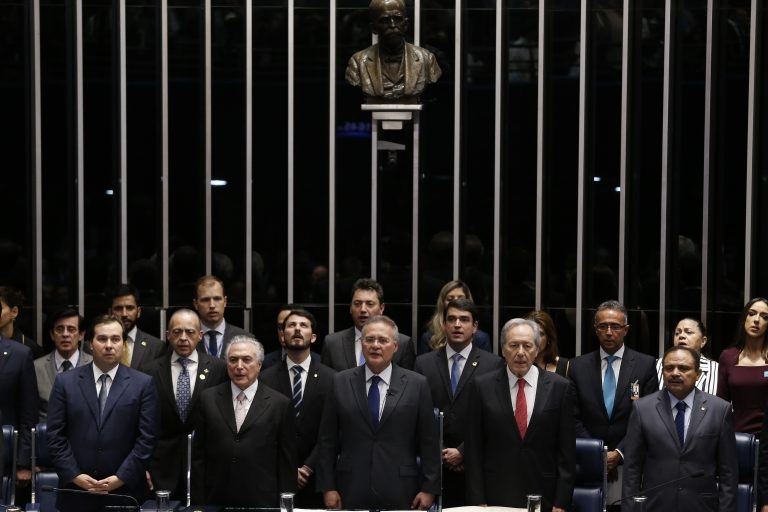 Cerimnia de posse de Temer no Congresso, em agosto de 2016.