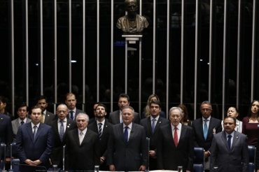 Cerimnia de posse de Temer no Congresso, em agosto de 2016.
