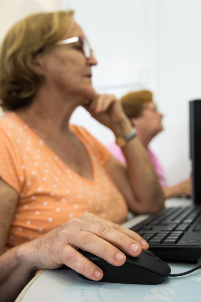 Entre os itens abordados no curso esto o manuseio do computador e navegao na internet