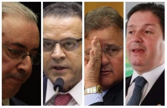 Da esquerda para a direita: Eduardo Cunha, Henrique Alves, Geddel Vieira Lima e Rodrigo Rocha Loures.