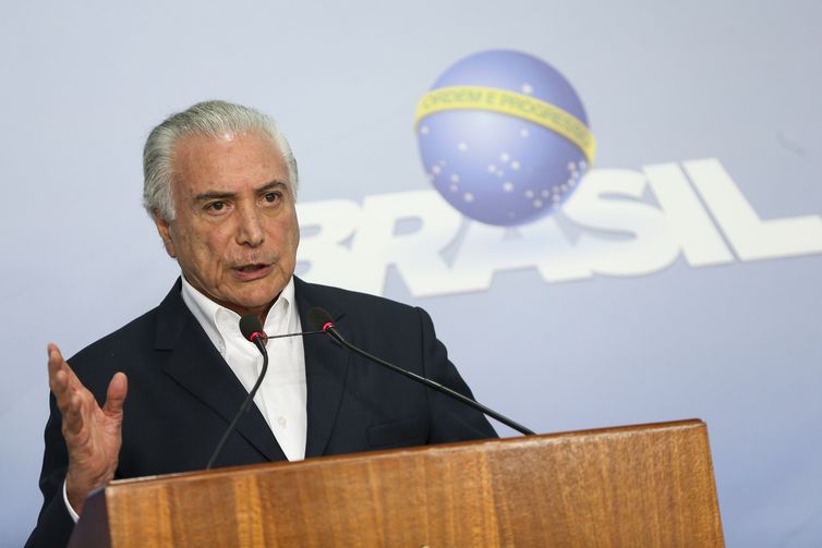 O presidente Michel Temer anuncia reduo no preo do leo diesel