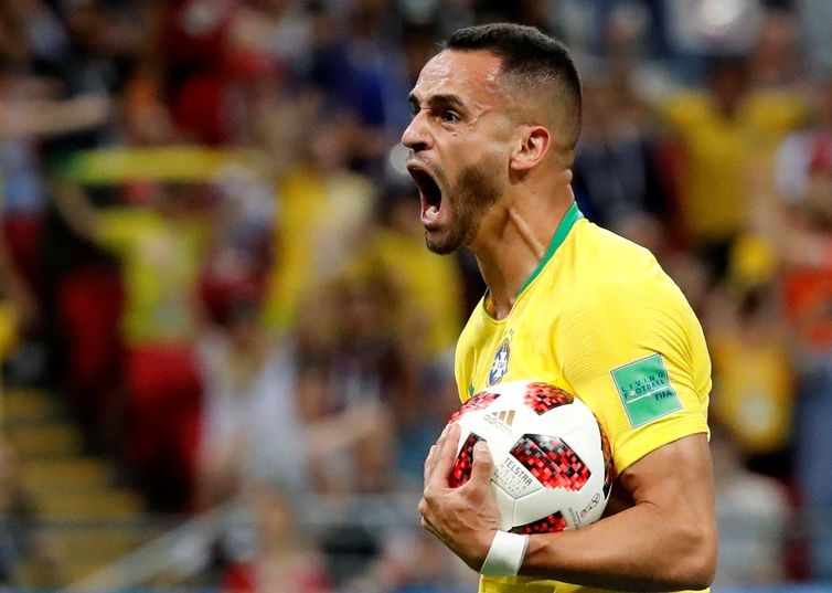 Renato Augusto comemora o nico gol da seleo (Toru Hanai/Reuters/Direitos reservados)