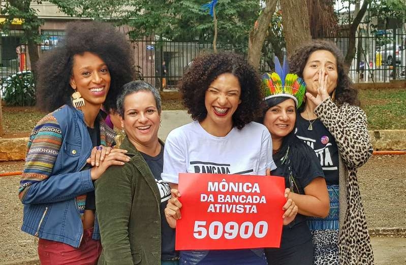 © Reprodução Representantes da Bancada Ativista, eleita em São Paulo: Erika Hilton, Raquel Marques, Mônica Seixas, Chirley Pankará e Paula Aparecida
