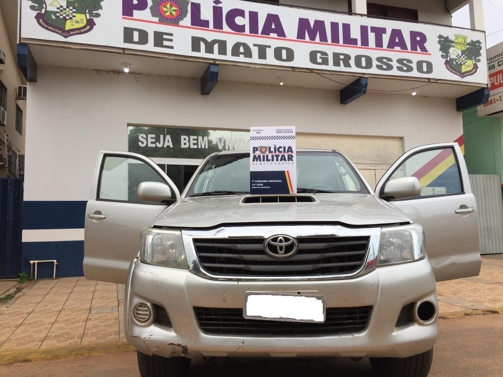 A camionete foi recurada em Barra do Bugres, mas foi roubada em Vrzea Grande