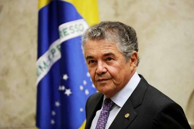 © Ueslei Marcelino O ministro do STF, Marco Aurélio Mello, durante sessão que julga o habeas corpus preventivo do ex-presidente Lula – 22/03/2018