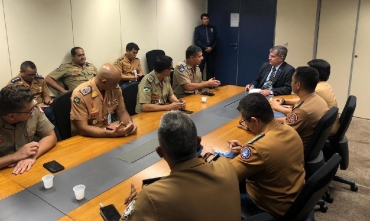 Comandantes Gerais dos Corpos de Bombeiros Militares da amazônia Legal em reunião com o Secretário Nacional de Segurança Pública - Foto por: CBMMT