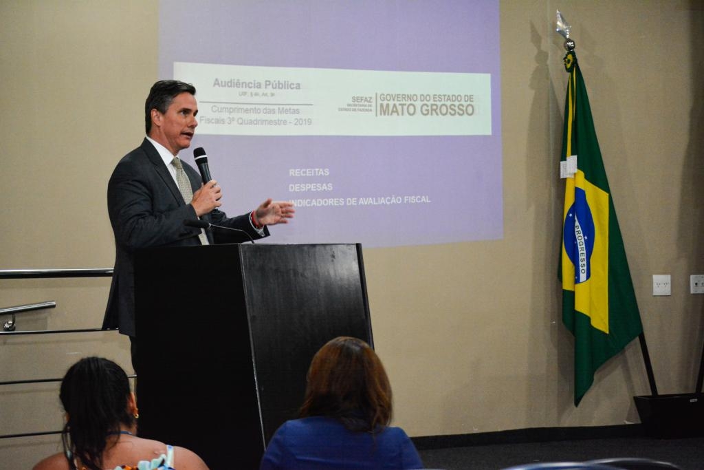 O secretário de Estado de Fazenda, Rogério Gallo, durante a audiência - Foto: Tchélo Figueiredo - SECOM/MT