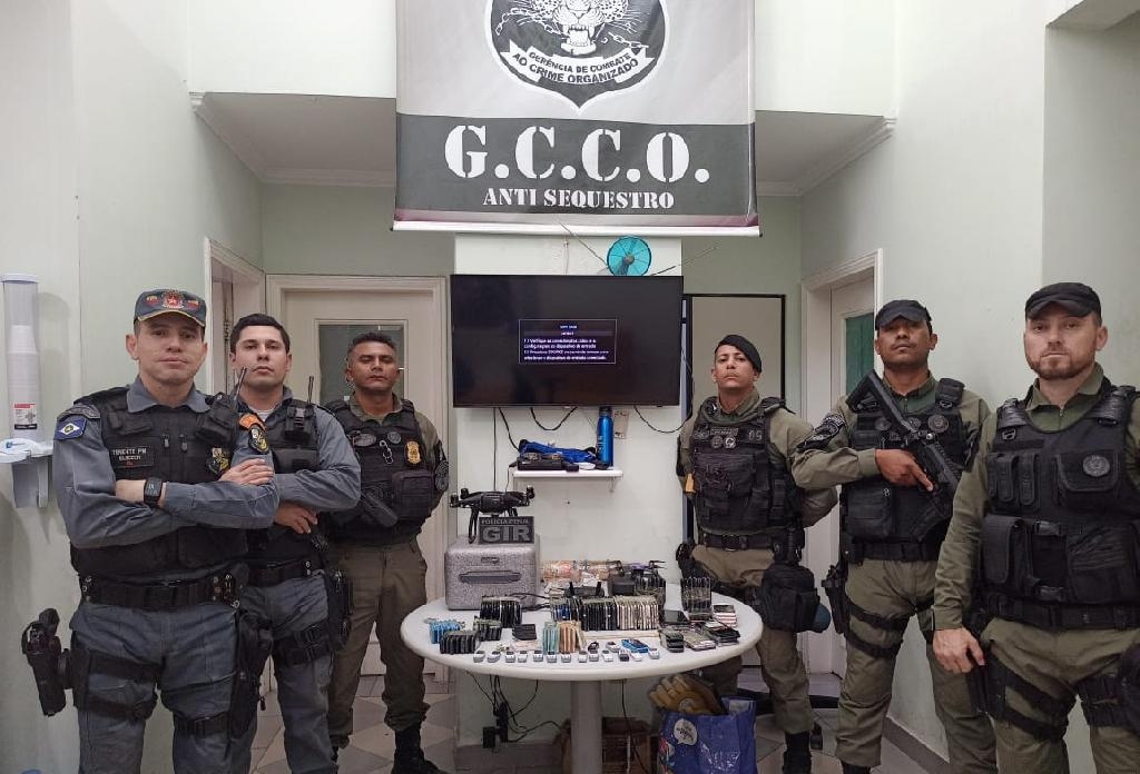 Drone e celulares são apreendidos em ação conjunta entre agentes penitenciários do GIR e PM - Assessoria