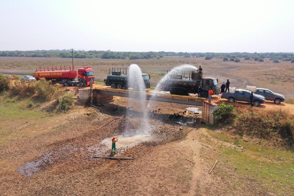 Distribuição é feita pelo Corpo de Bombeiros Militar de Mato Grosso, Exército Brasileiro e entidades do terceiro setor - Foto: Sema-MT