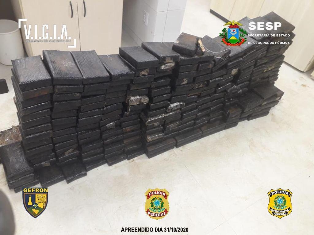 Cocana apreendida pelo Gefron, em ao integrada com PF e PRF - Foto: Gefron