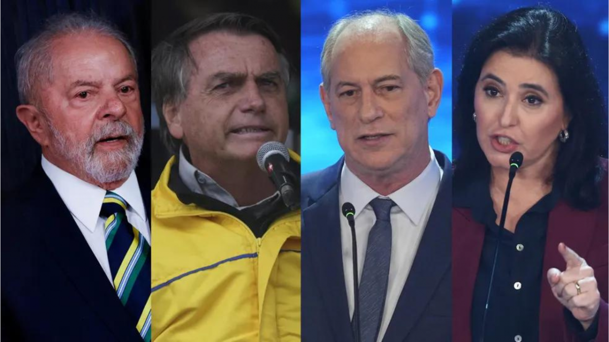 Lula, Bolsonaro, Ciro Gomes e Simone Tebet — Foto: Carla Carniel/Reuters, Evaristo Sa/AFP e Andre Penner/AP